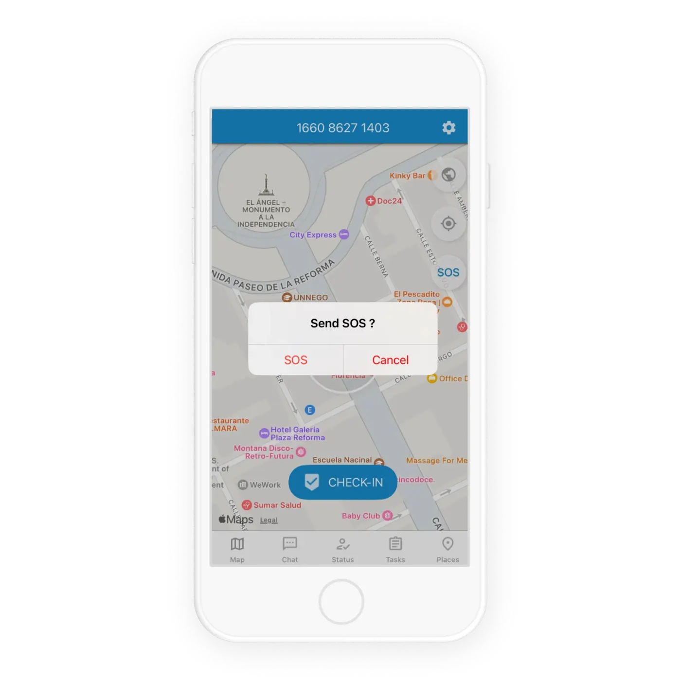 Proactive field safety with X-GPS Tracker: enhance protection and mitigate risks SOS button in X-GPS Tracker app.