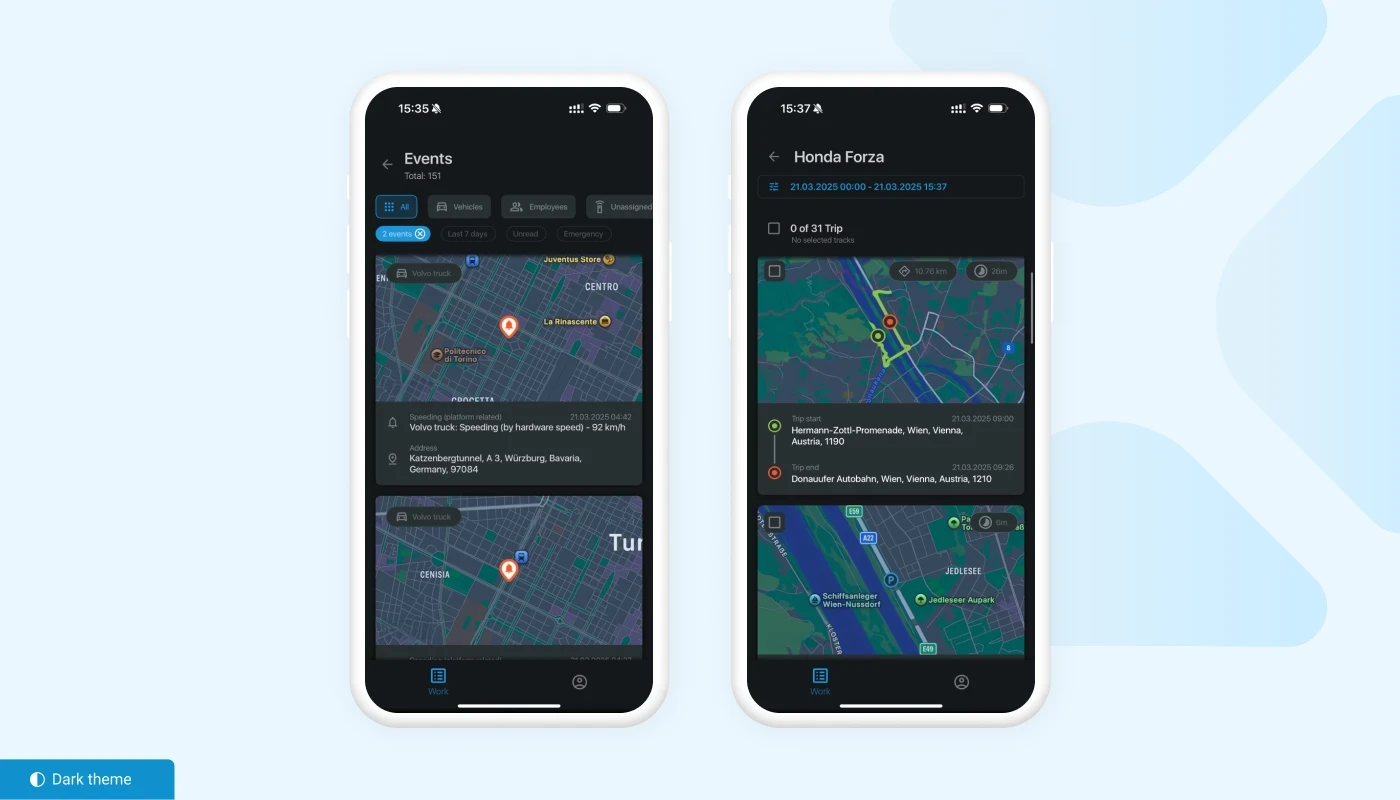 X-GPS Mobile release: the smart way to manage your fleet on the go trip & event history